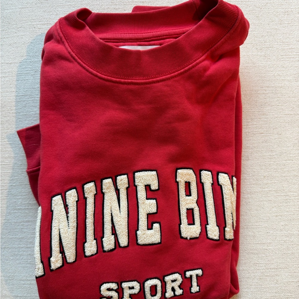 Red Crewneck Oversized Sweatshirt - Picture 2 of 5